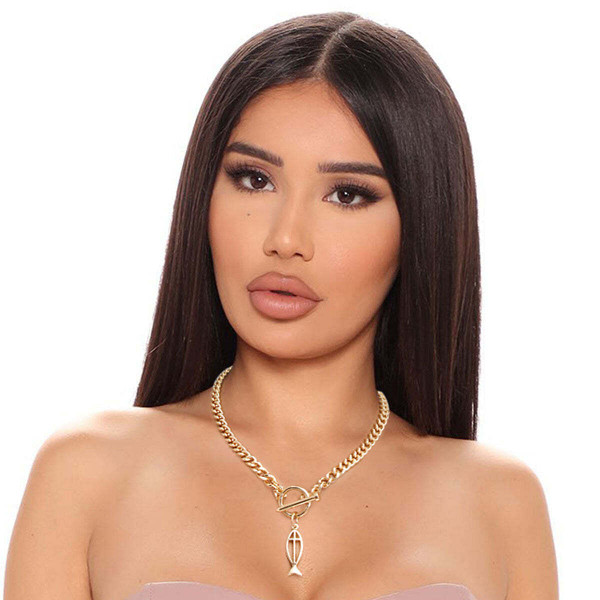 Gold Chain Fish Toggle Necklace T226-9485840580927