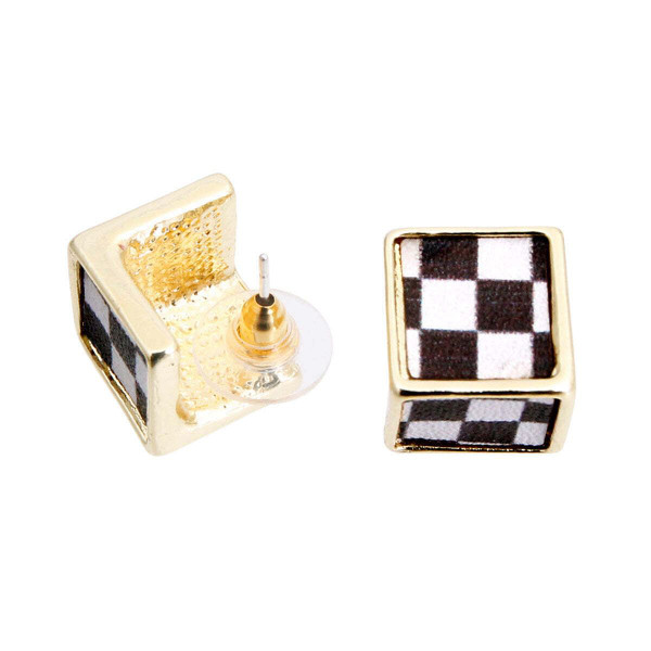 Black and White Checker Cube Studs T226-9485750272319