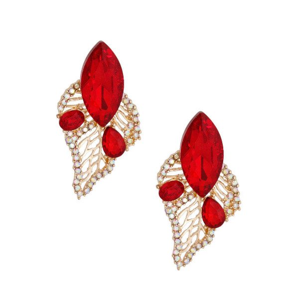 Elegant Red Leaf Stud T226-9485551010111