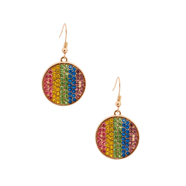 Rainbow Stripe Disc Earrings T226-9485885342015