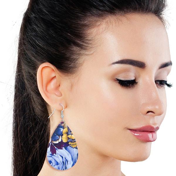 Various Flower Printed Teardrop Earrings T226-9485666877759