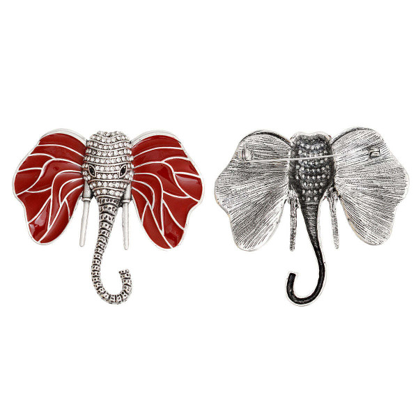 Brooch DST Elephant Head Clear Stone Pin for Women T226-9485295845695