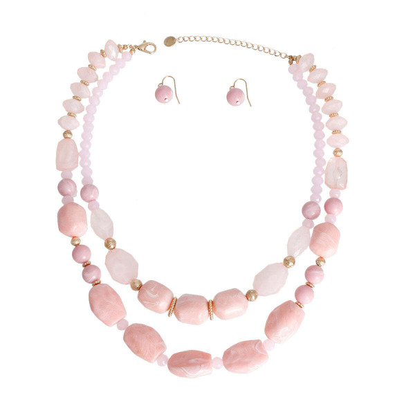 Light Pink Marbled Bead Set T226-9485534560575