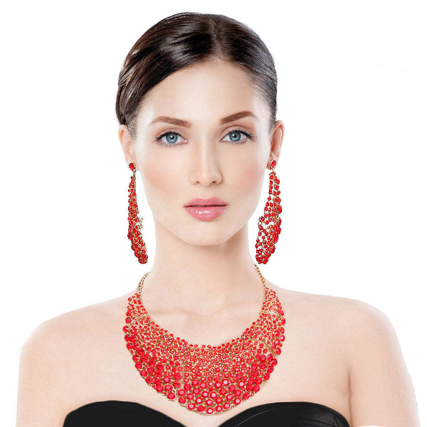 Brilliant Red Round Cut Crystal Necklace T226-9485884948799