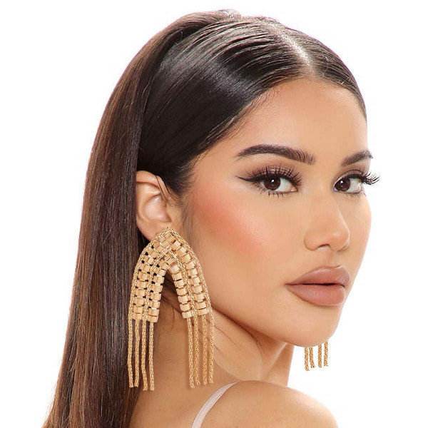 Gold Pointed Arch Earrings T226-9485448610111