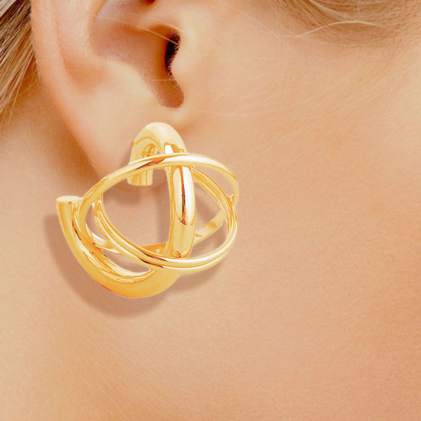 Stud 14K Gold Small Gyro Ball Earrings for Women T226-9485409091903