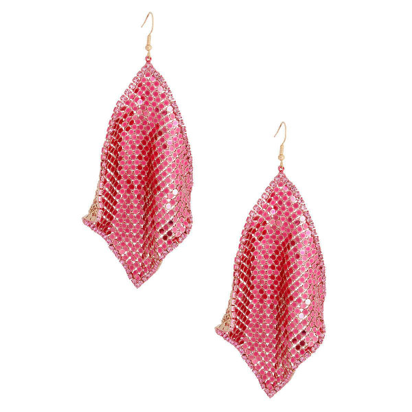 Pink Mesh Chainmail Earrings T226-9485462176063