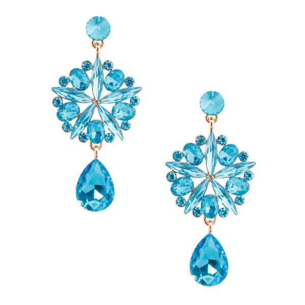 Aqua Crystal Burst Earrings T226-9485862961471