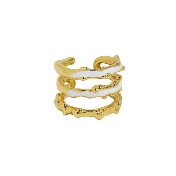 Irregular Triple Layer Lines 925 Sterling Silver Adjustable Ring R866-HFH_667185267644