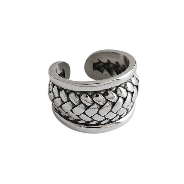 Vintage Twisted Wide 925 Sterling Silver Adjustable Ring R866-HFH_596622081075