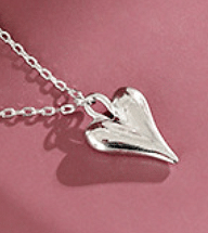 Girl Irregular Heart 925 Sterling Silver Necklace R866-HFH_622304271065