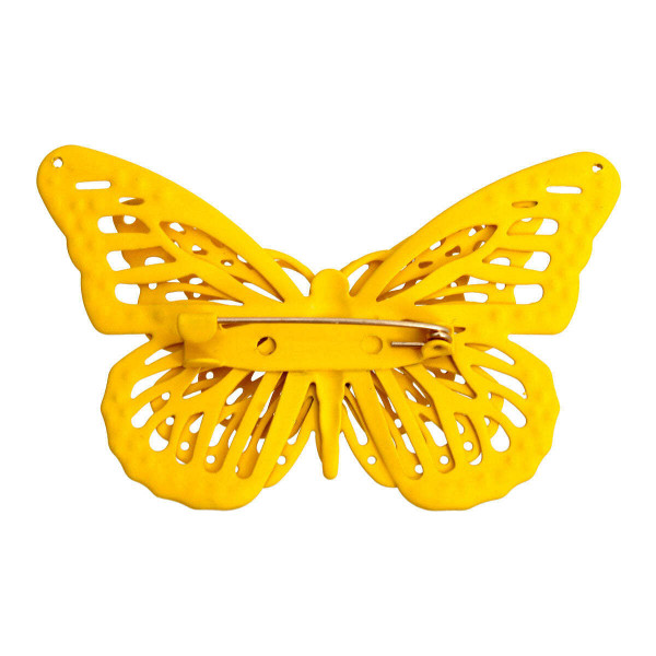 Yellow 3D Butterfly Brooch T226-9485636174143