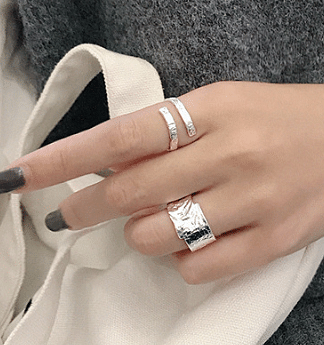 Classic Irregular Tinfoil Cross 925 Sterling Silver Adjustable Ring R866-HFH_609755590031
