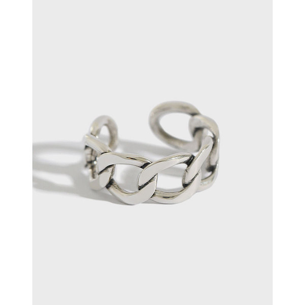 Fashion Hollow Chain Vintage  925 Sterling Silver Adjustable Ring R866-HFH_532713934421
