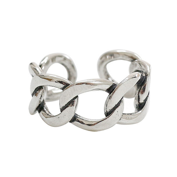 Fashion Hollow Chain Vintage  925 Sterling Silver Adjustable Ring R866-HFH_532713934421