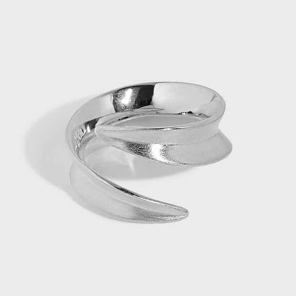 Simple Wide River 925 Sterling Silver Adjustable Ring R866-HFH_650131498708