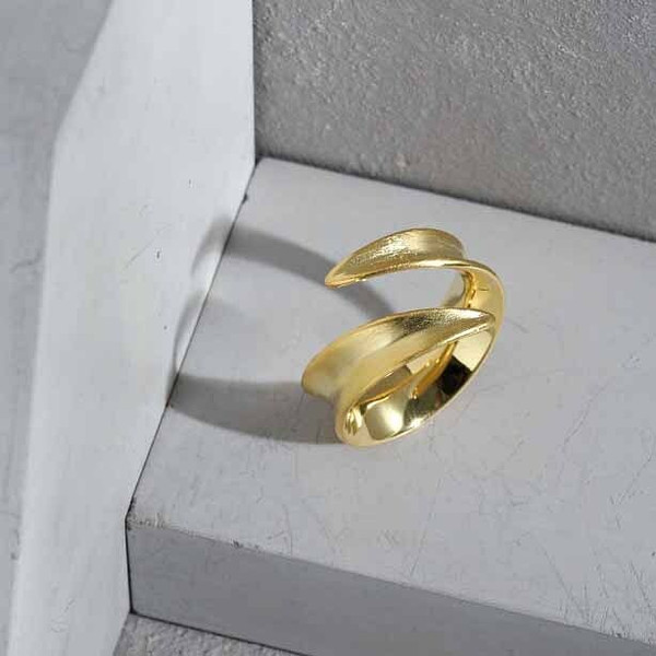 Simple Wide River 925 Sterling Silver Adjustable Ring R866-HFH_650131498708