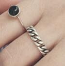 Vintage Hollow Curb Chain 925 Sterling Silver Adjustable Ring R866-HFH_529688765133