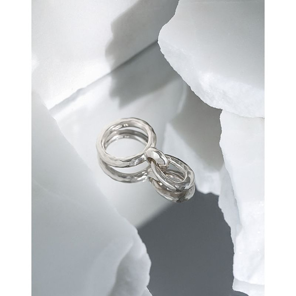 Fashion Hollow Buckle 925 Sterling Silver Adjustable Ring R866-HFH_627836638066