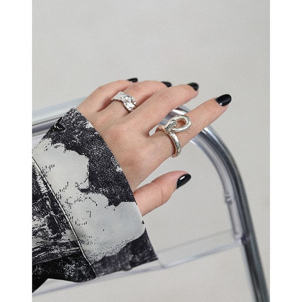 Fashion Hollow Buckle 925 Sterling Silver Adjustable Ring R866-HFH_627836638066