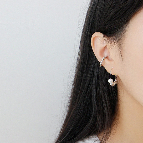 New Women Beads 925 Sterling Silver Non-Pierced Earring(Single) R866-HFH_606478626065