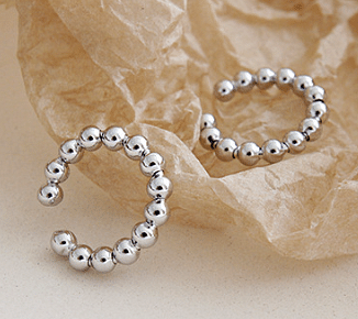 New Women Beads 925 Sterling Silver Non-Pierced Earring(Single) R866-HFH_606478626065