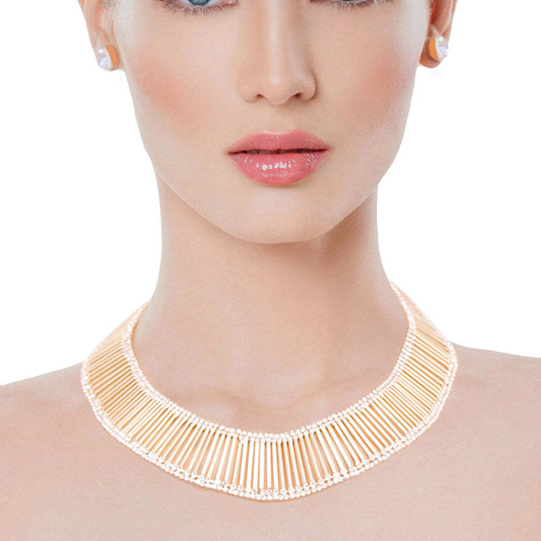 Gold Bar Rhinestone Collar T226-9485825605951