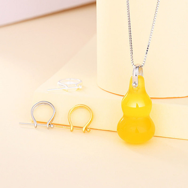 Simple Letter U Shape 925 Sterling Silver DIY Bail R866-MLYF_643286054553