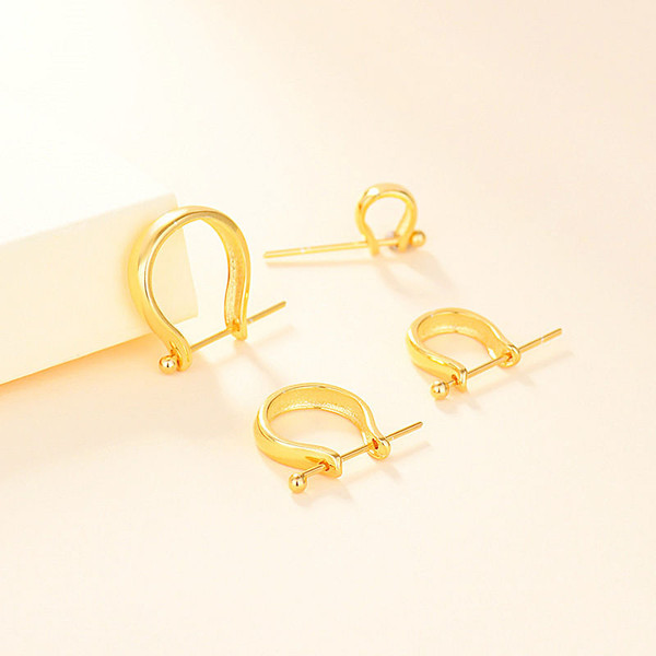 Simple Letter U Shape 925 Sterling Silver DIY Bail R866-MLYF_643286054553