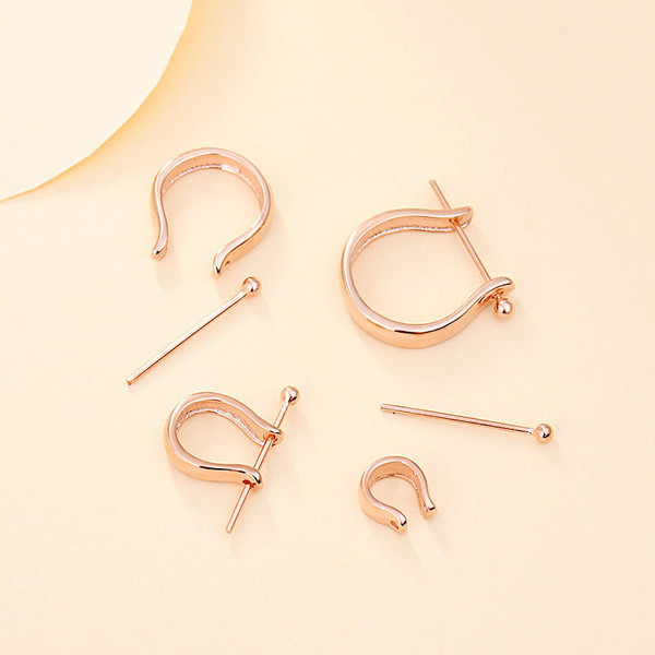 Simple Letter U Shape 925 Sterling Silver DIY Bail R866-MLYF_643286054553