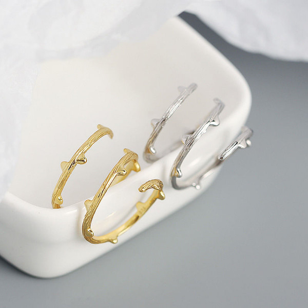 Fashion Triple Layers Branch 925 Sterling Silver Adjustable Ring R866-MLYH_670581878774