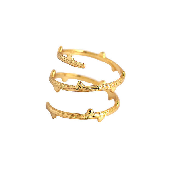 Fashion Triple Layers Branch 925 Sterling Silver Adjustable Ring R866-MLYH_670581878774