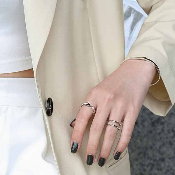 Simple Mobius Twist 925 Sterling Silver Adjustable Ring R866-HFH_624073939177