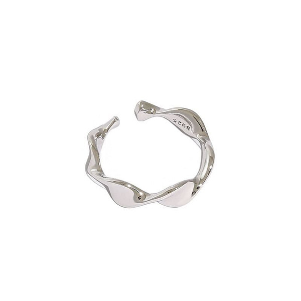Simple Mobius Twist 925 Sterling Silver Adjustable Ring R866-HFH_624073939177