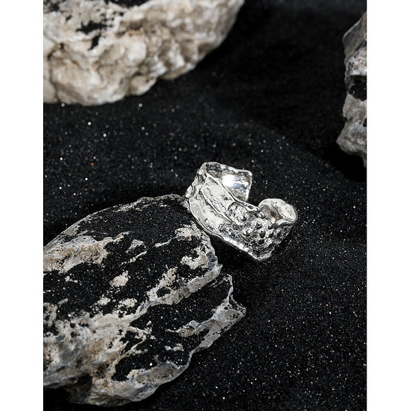 Fashion Irregular Wide Rock Stone 925 Sterling Silver Adjustable Ring R866-HFH_650052920687