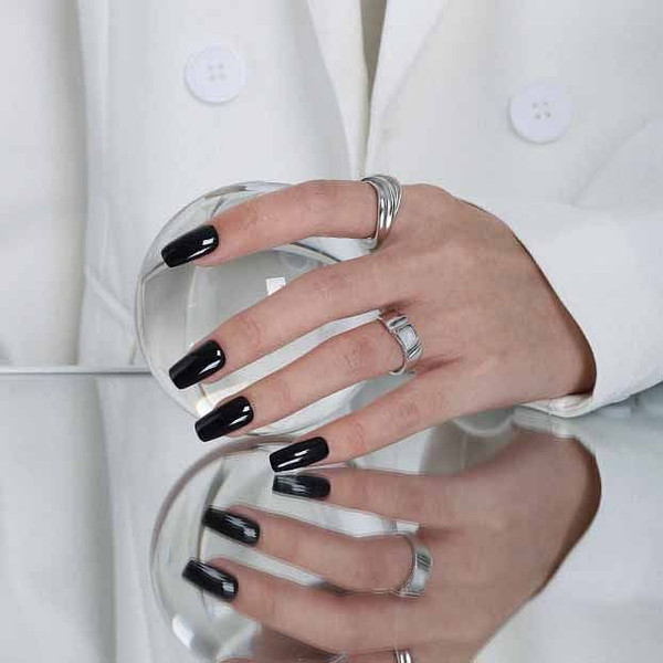 Simple Double Layer River 925 Sterling Silver Adjustable Ring R866-HFH_649536494444
