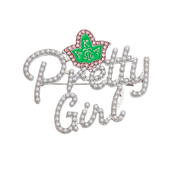 Brooch AKA Sorority Pretty Girl Pearl Pin Women T226-9485309444415