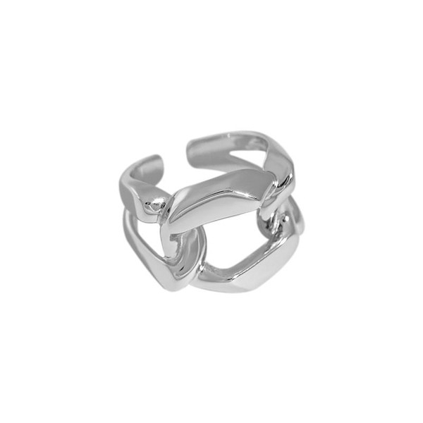 Hot Hollow Wide Chain 925 Sterling Silver Adjustable Ring R866-HFH_632487259961