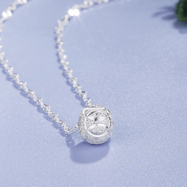 Fashion Circle Pattern 925 Sterling Silver DIY Round Beads R866-MLYF_568042800453