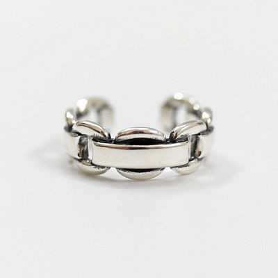 Vintage Geometry Box Chain 925 Sterling Silver Adjustable Ring R866-HFH_556263680204