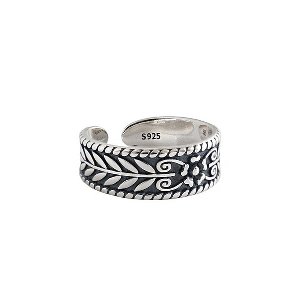 Vintage Olive Leaves New 925 Sterling Silver Adjustable Ring R866-HFH_610330377398