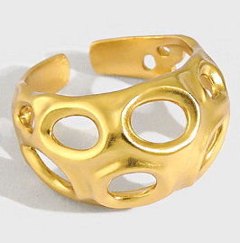 Minimalism Irregular Hollow Ghost 925 Sterling Silver Adjustable Ring R866-HFH_629335558009