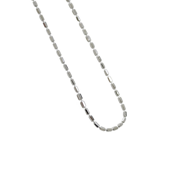 Simple New Geometry Irregular Tube 925 Sterling Silver Necklace R866-HFH_552540365934