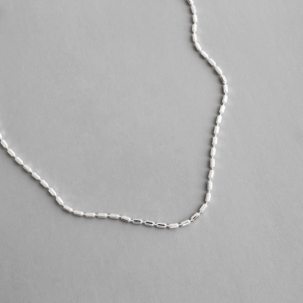 Simple New Geometry Irregular Tube 925 Sterling Silver Necklace R866-HFH_552540365934