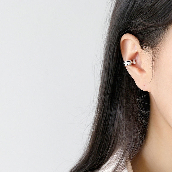 Simple Irregular Unique Circle 925 Sterling Silver Non-Pierced Earring(Single) R866-HFH_609403699878