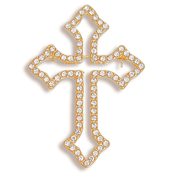 Brooch Bling Latin Cross Pin for Women T226-9485281755455