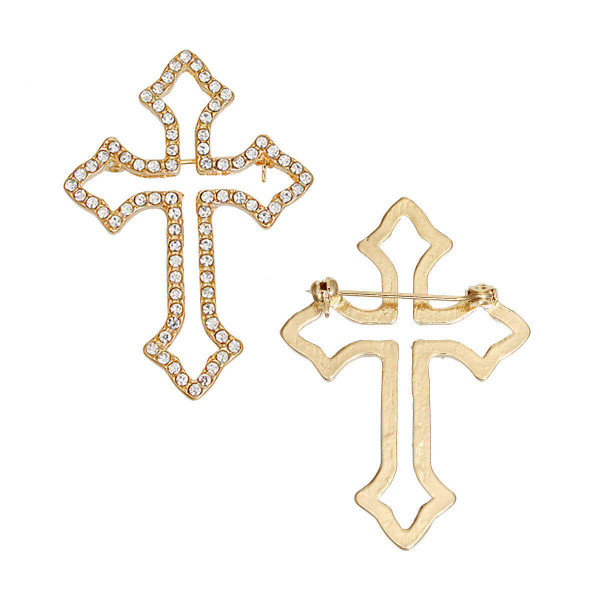 Brooch Bling Latin Cross Pin for Women T226-9485281755455