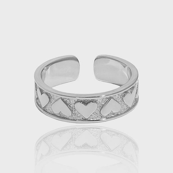 Women Hearts Love 925 Sterling Silver Adjustable Ring R866-HFH_666734420311