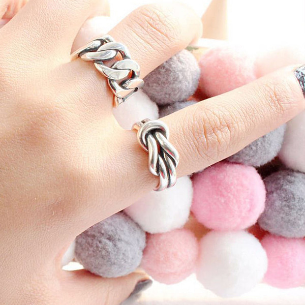 Vintage Chain Link 925 Sterling Silver Adjustable Ring R866-HFH_527112148700