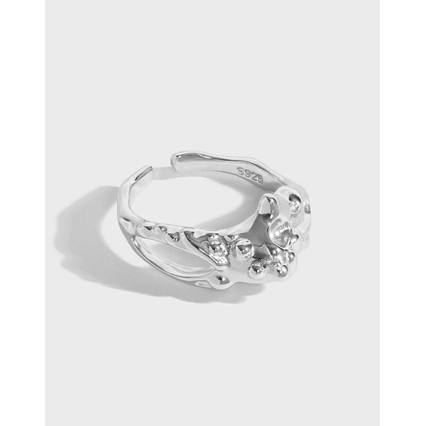 Holiday Irregular Hollow Stones 925 Sterling Silver Adjustable Ring R866-HFH_641079655545